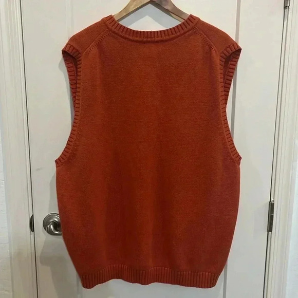 LL Bean Men’s Burnt Orange Vintage Knit Sweater Vest 2XL - Picture 5 of 5